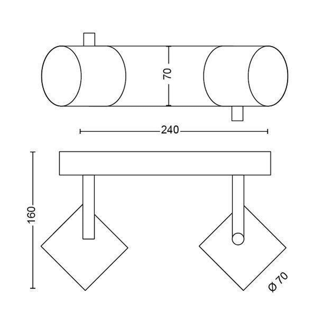 Byrl myLiving taklampe 2x4,3W LED - Hvit-Taklamper-Philips-Hvit-915005697901-Lightup.no