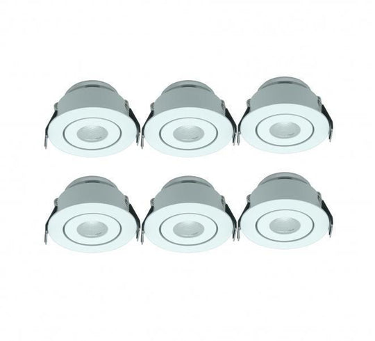 Capella flex 6x3W T-097 Mini LED-downlight sett hvit-Downlight lavtbyggende-Lumens-Hvit-3230160-Lightup.no