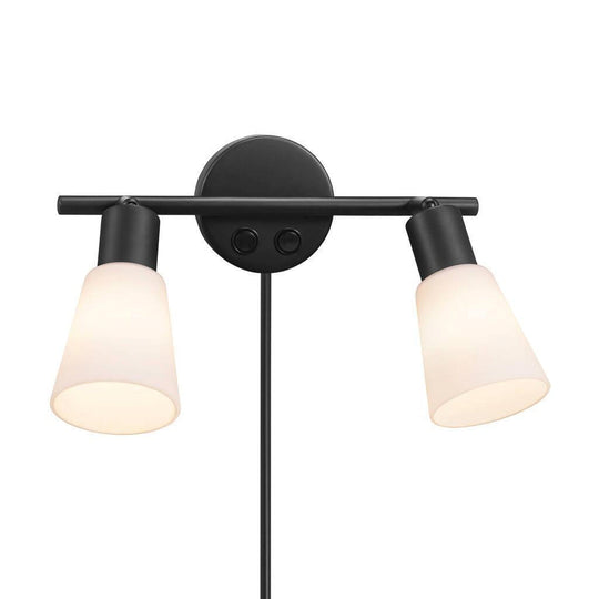 Cole vegglampe dobbel - Svart/Opalglass-Vegglamper-Nordlux-Svart / Opal-2112890003-Lightup.no