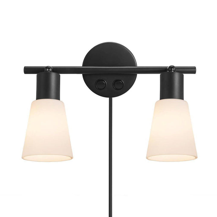 Cole vegglampe dobbel - Svart/Opalglass-Vegglamper-Nordlux-Svart / Opal-2112890003-Lightup.no