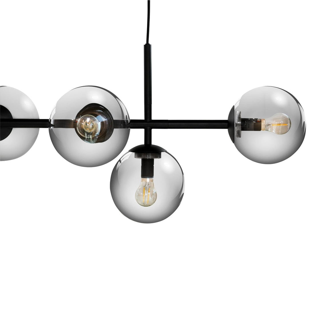 Como takpendel 5 lys - Svart/Røykfarget kuppel-Takpendler-Dyberg Larsen-Svart / Røyk-DL-8141-Lightup.no