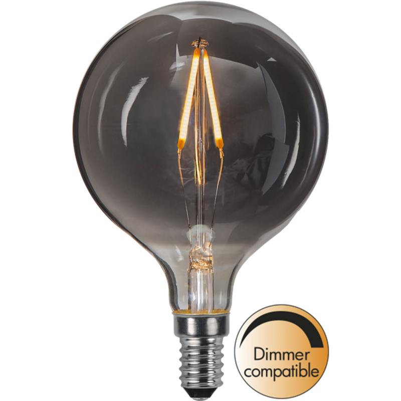 Decoration Globe smoke 80mm, dimbar E14 1,5W - Smoke fra Star Trading 