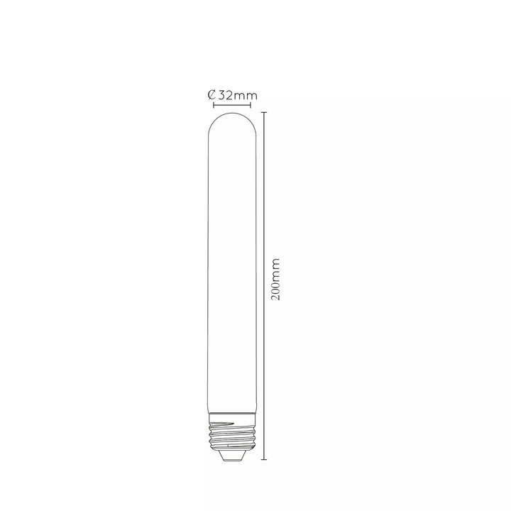 E27 Filament lyspære T32 20 cm 2200 Kelvin 5W Dimbar-LED-pære E27 sokkel-Lucide-Amber-LC49035/20/62-Lightup.no