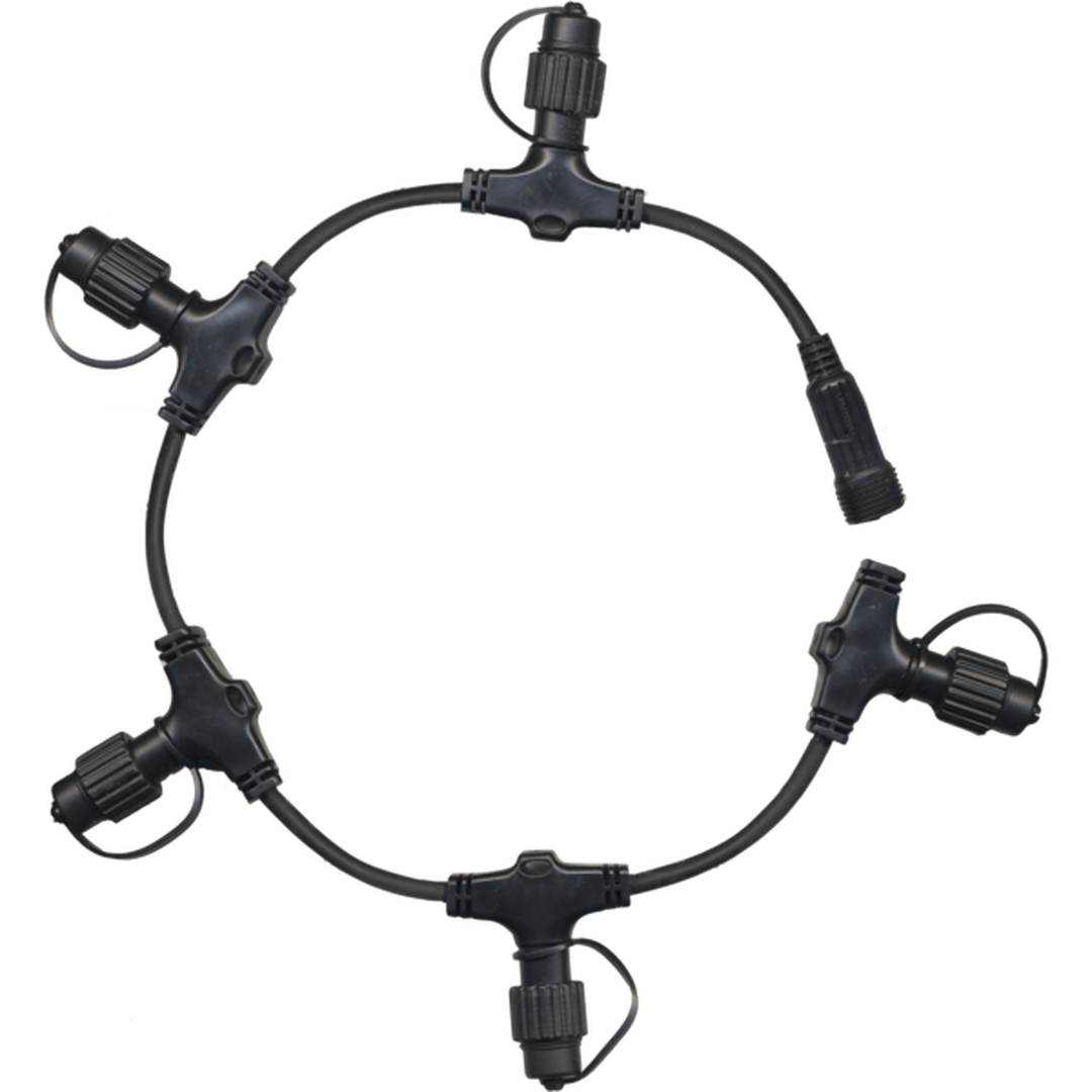 Forgrening ring System 24 IP44-System24-Star Trading-Svart-490-21-Lightup.no