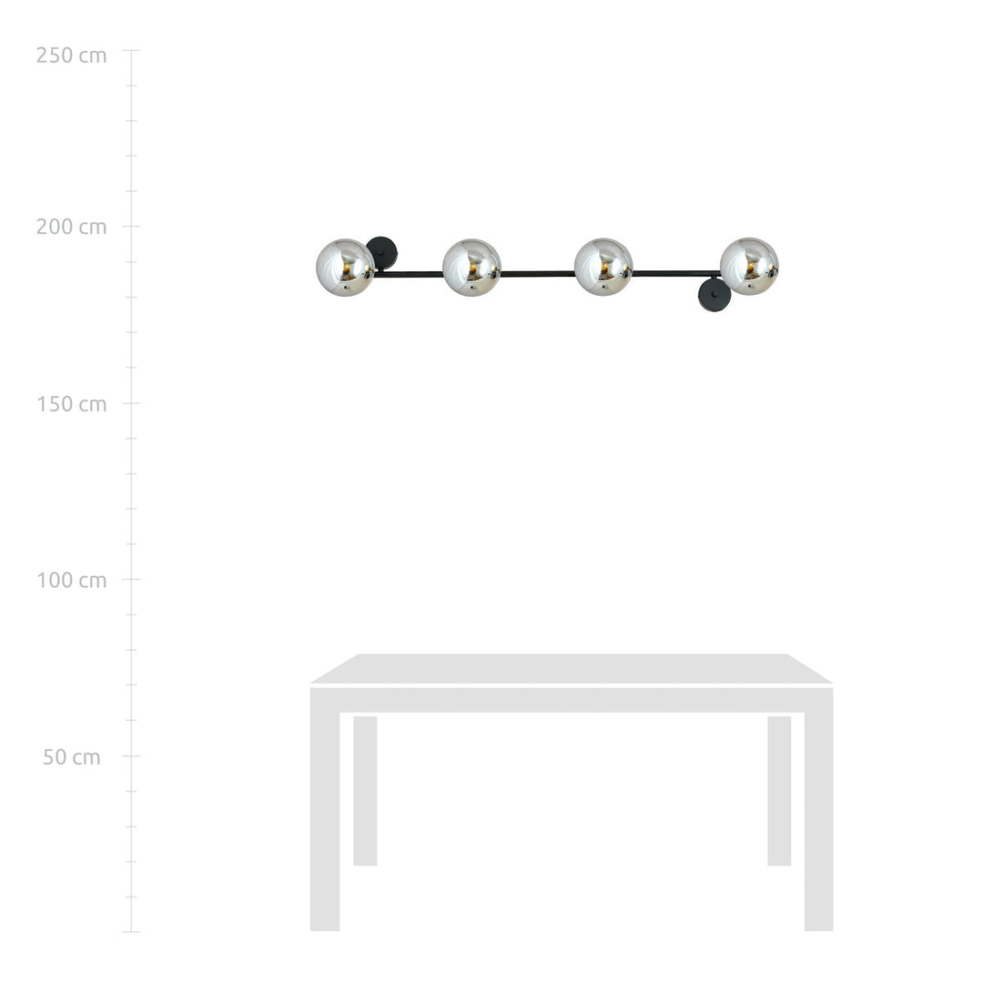 Gia vegglampe 4-lys - Svart/Røykfarget-Vegglamper-Emibig-Svart / Røyk-1210/4-Lightup.no