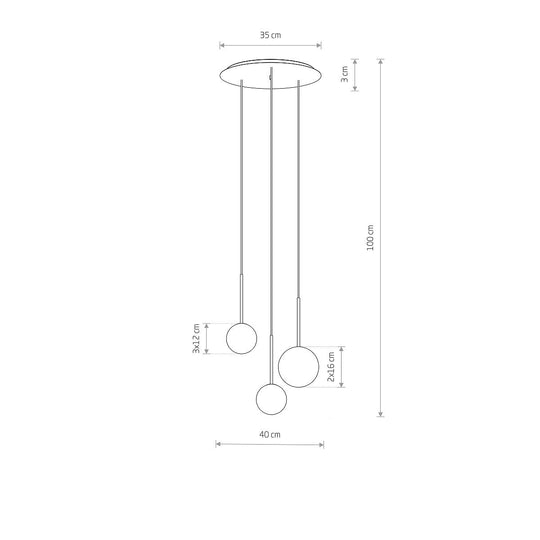 Karo rondell takpendel 3-lys - Svart/Opal/Gullfarget-Takpendler-Nowodvorski-Svart / Opal-N-10304-Lightup.no