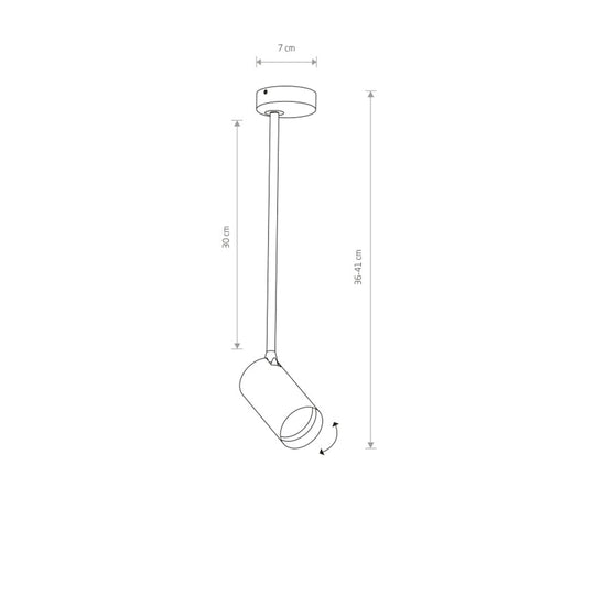 Mono medium lang enkel takspot - Svart-Taklamper-Nowodvorski-Svart-N-7728-Lightup.no