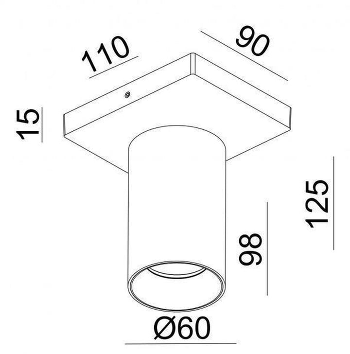 OZ K1 taklampe med 1 spott - Hvit-Taklamper-NorDesign-Hvit-774490106-364490006-Lightup.no