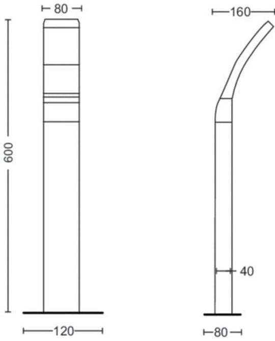 Philips Splay pullert 60 cm utendørs IP44 12W LED - Antrasitt-Utebelysning pullert-Philips-Antrasitt-929003189001-Lightup.no