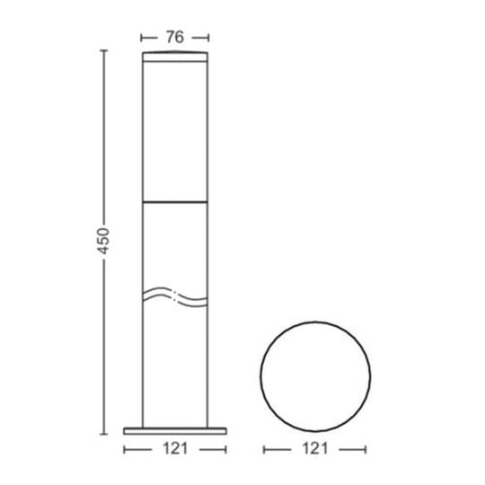 Philips Utrecht pullert 45 cm utendørs IP44 E27 - Antrasitt-Utebelysning pullert-Philips-Antrasitt-929003187501-Lightup.no