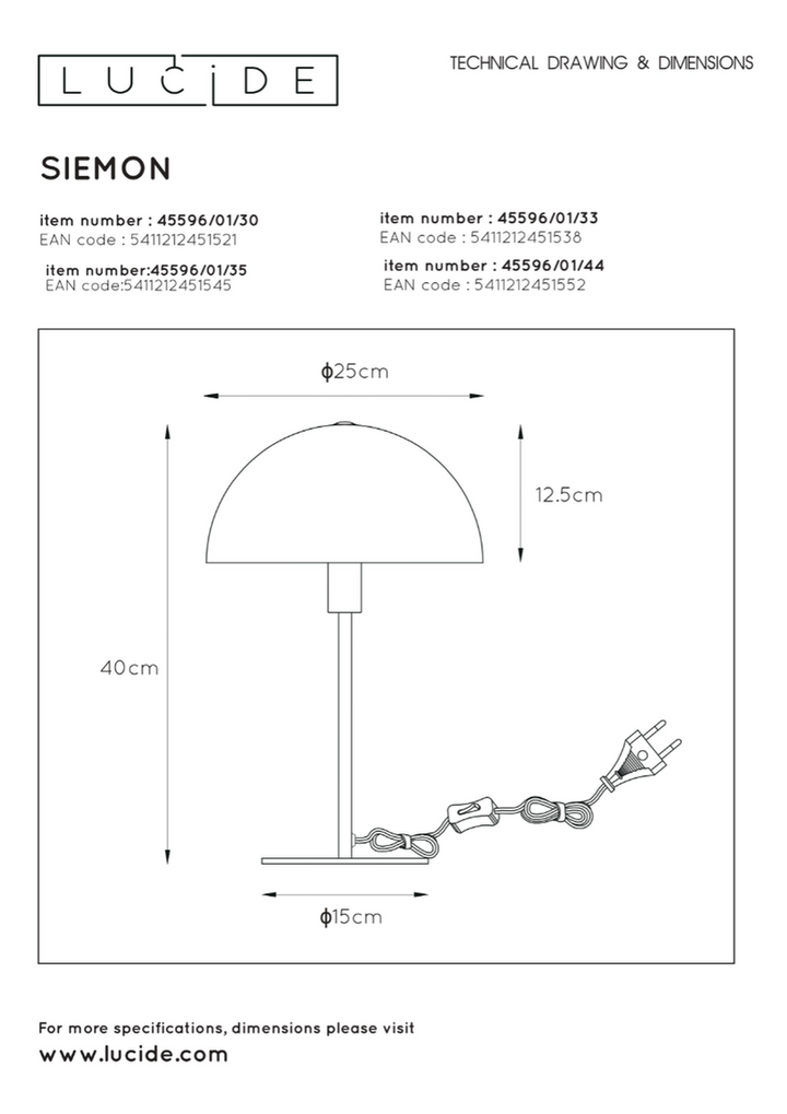 Siemon bordlampe - Grønn-Bordlamper-Lucide-Grønn-LC45596/01/33-Lightup.no