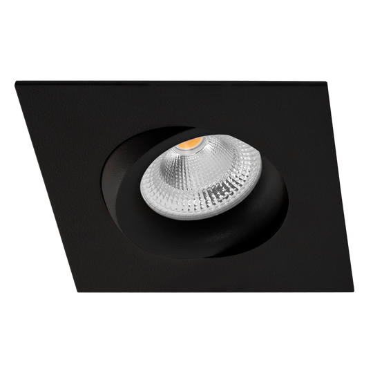 Tigrus 360° Square Rotatable lavtbyggende downlight 8W 1800-3000K Dim2Warm IP44 - Svart-Downlight lavtbyggende-Norlux-Svart-26927-D2W-36-2-Lightup.no